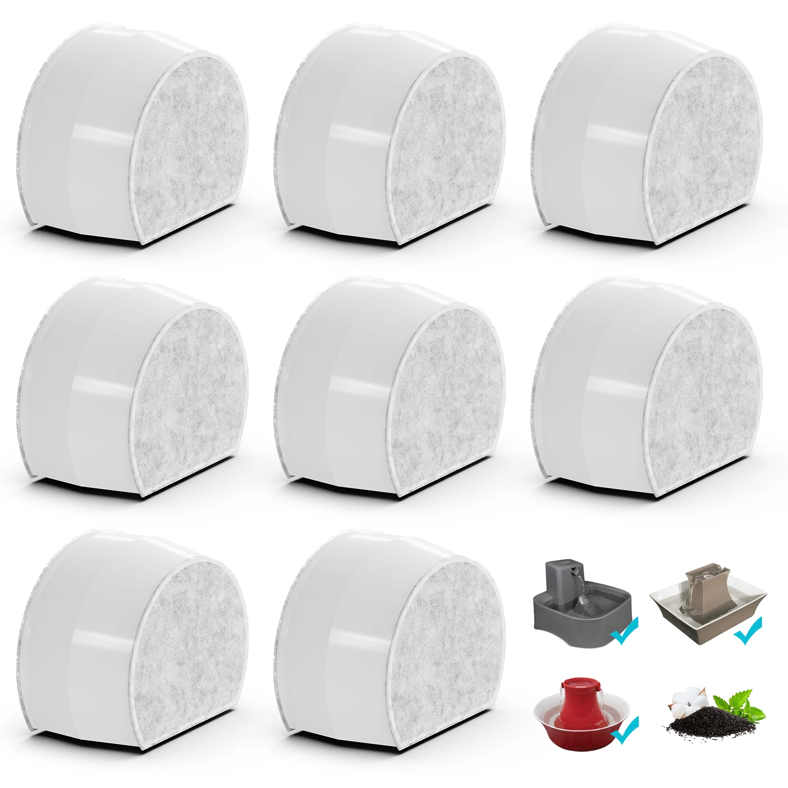 

PetSafe Water Fountain Filters Replacement Carbon Filters & Foam Pre-Filters for 1/2 1 2 Gallon Avalon Pagoda Sedona Cat Dog