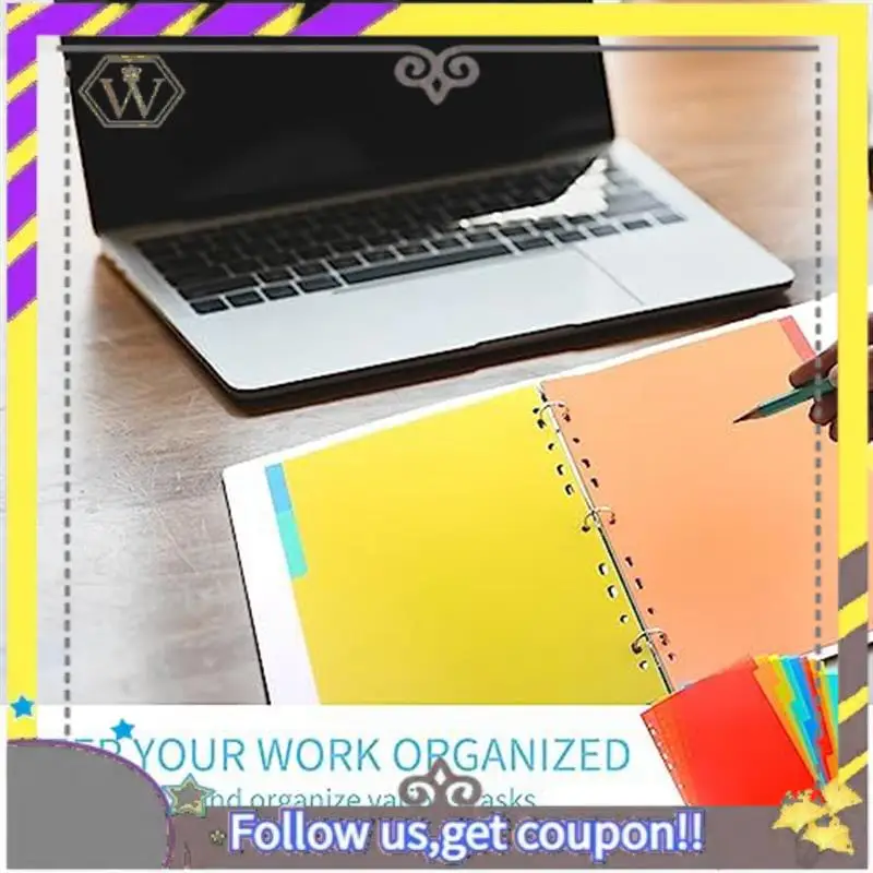 Nuove divisori per raccoglitori ad anelli a 3 anelli con linguette Divisori per notebook in formato lettera per file di soggetti scolastici