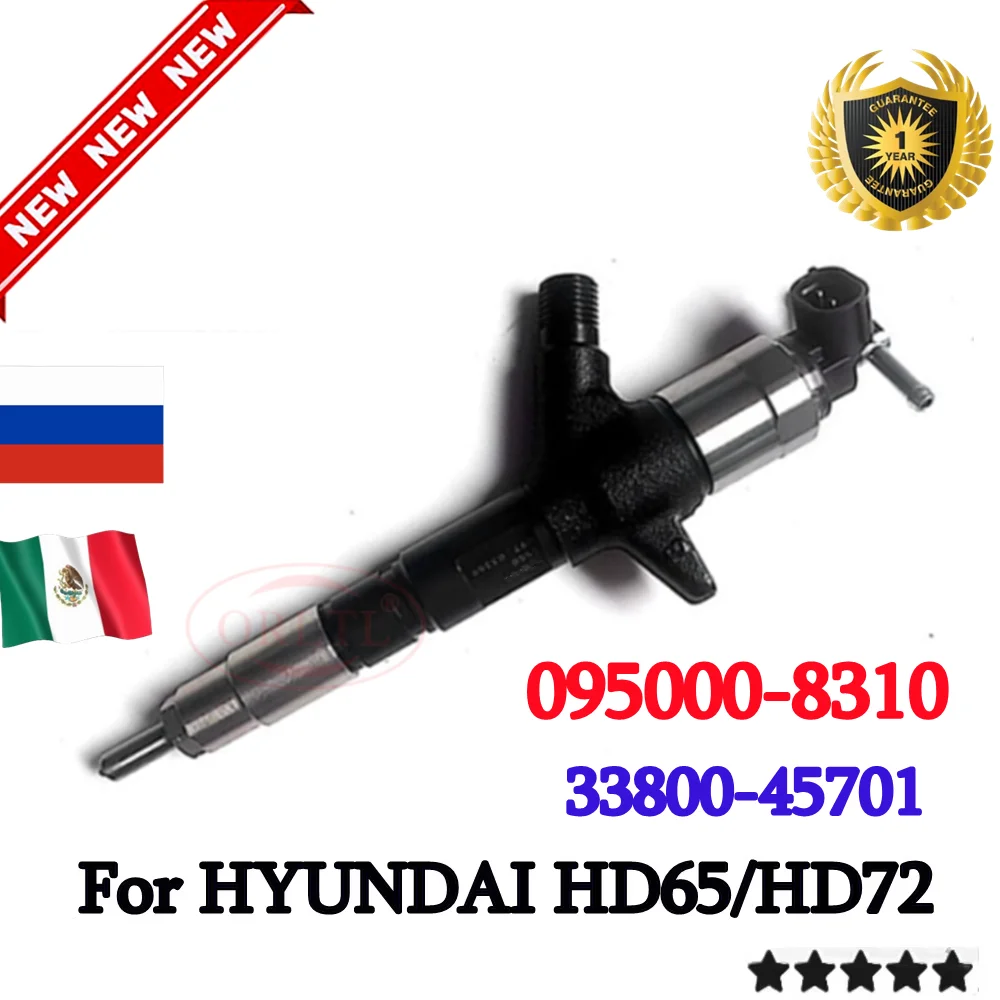 ORLTL New 33800-45701 Diesel Fuel Injector 095000-8310 095000-8311 3380045701 For HYUNDAI D4DC, D4DD, HD65, HD72
