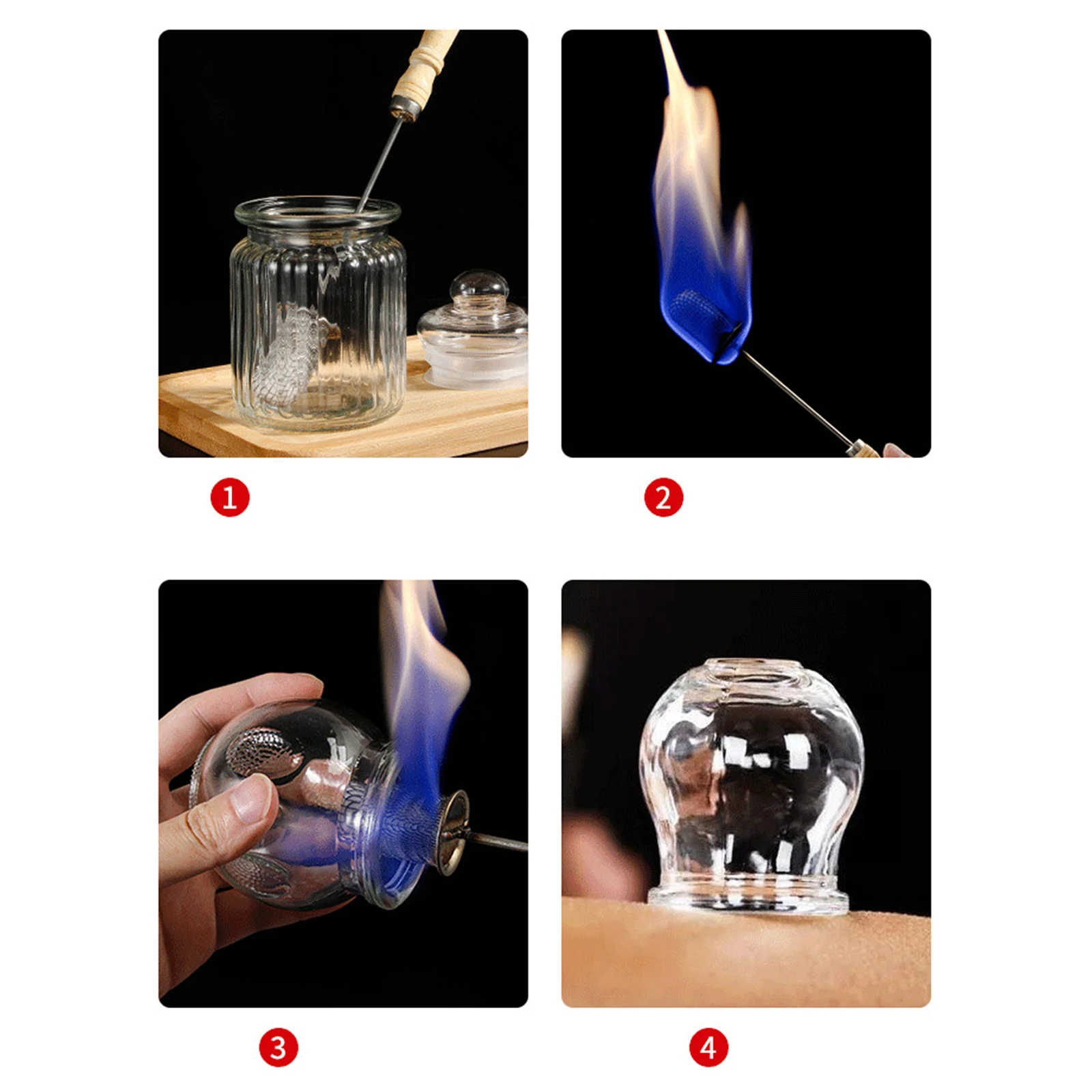 2 ชิ้น Cupping ไฟฉายสูญญากาศ Cupping Rod Igniter Cupping IGNITION Stick,จีน Acupoint สแตนเลส Fire Rods เครื่องมือ