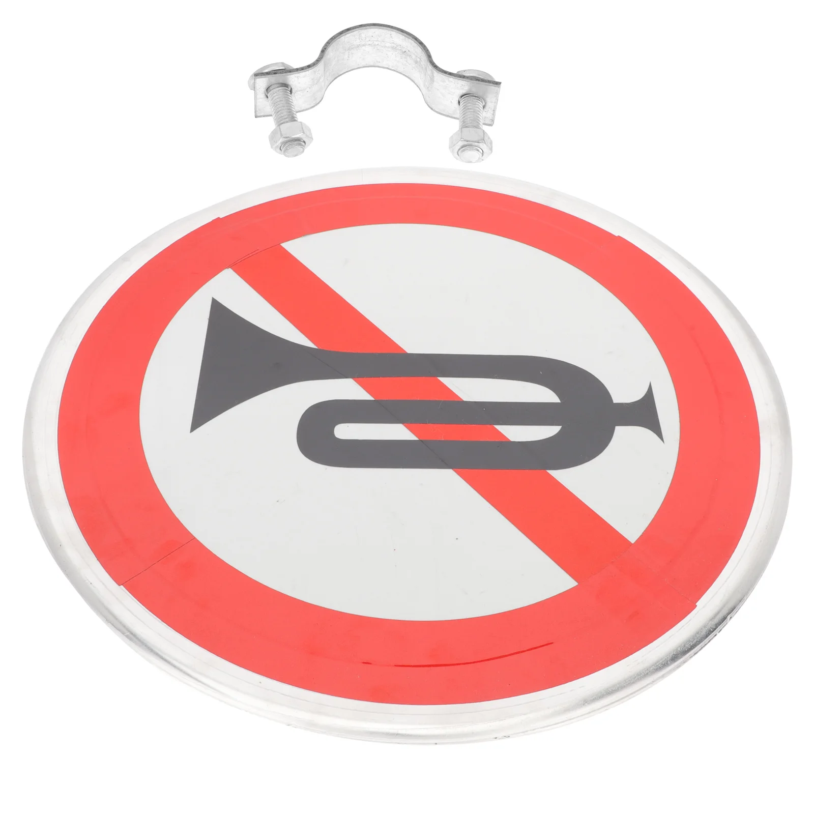 

No Horn Sign Aluminum Plate Weather-resistant Reflective Traffic Safety Symbol Simple Design Practical Yard Decor Home