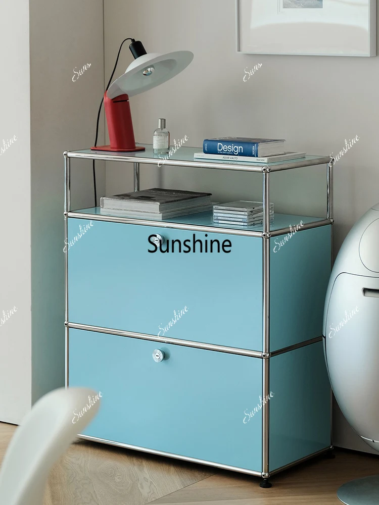 

YCustomized Metal Stainless Storage Cabinet Stainless Steel Metal Sideboard Cabinet Dresser For Bedroom Modern Furniture