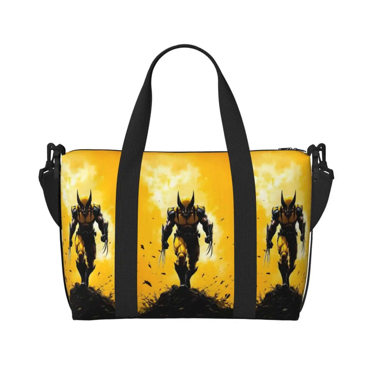 

Изготовленная на заказ большая сумка-тоут Росомаха для женщин, сумка-шоппер с комиксами, пляжная дорожная сумка для спортзала