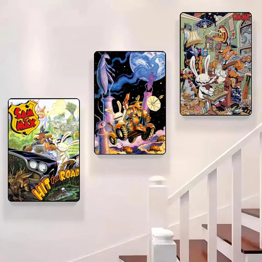 

S-Sam An Max Hit The Road Poster Sticky Wall Waterproof Home Living Room Bedroom Bar Aesthetic Decoration Perfect Gift