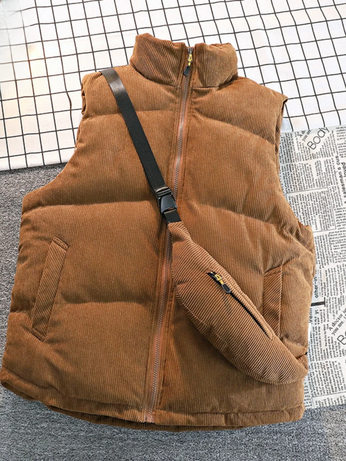 

Корейский мужской повседневный теплый жилет с воротником-стойкой, осенне-зимний, модный, молодежный, хлопковый жилет-куртка