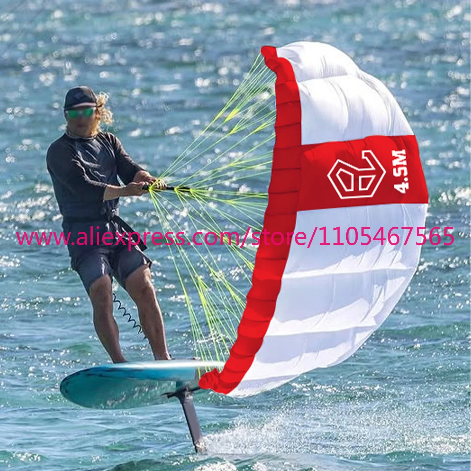

1Pcs Parawing Paraglider 4.5M paragliding wing surf wing set, suitable for paragliding wind wing, water wing, surfboard,