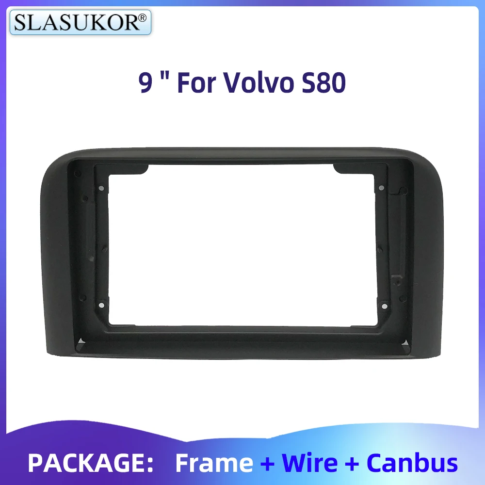 

9" Inch For Volvo S80 2001-2006 Car Frame Plug Audio Fitting Adaptor Dash Trim Kits Facia Panel Radio Player