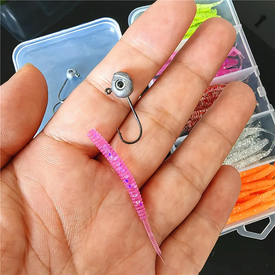 SWOLFY  AJING Soft Lure 0.3g/0.45g Rockfish Fishing Hooks Hook Swimbaits Jig Lure Wobber Worm Bait