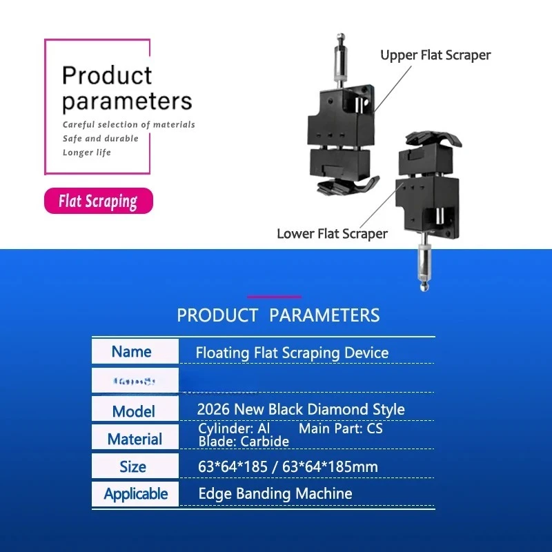 MINI Pneumatic Flat Scraping Device for Edge Bander, Horizontal Scraper Mechanism To Remove Burrs