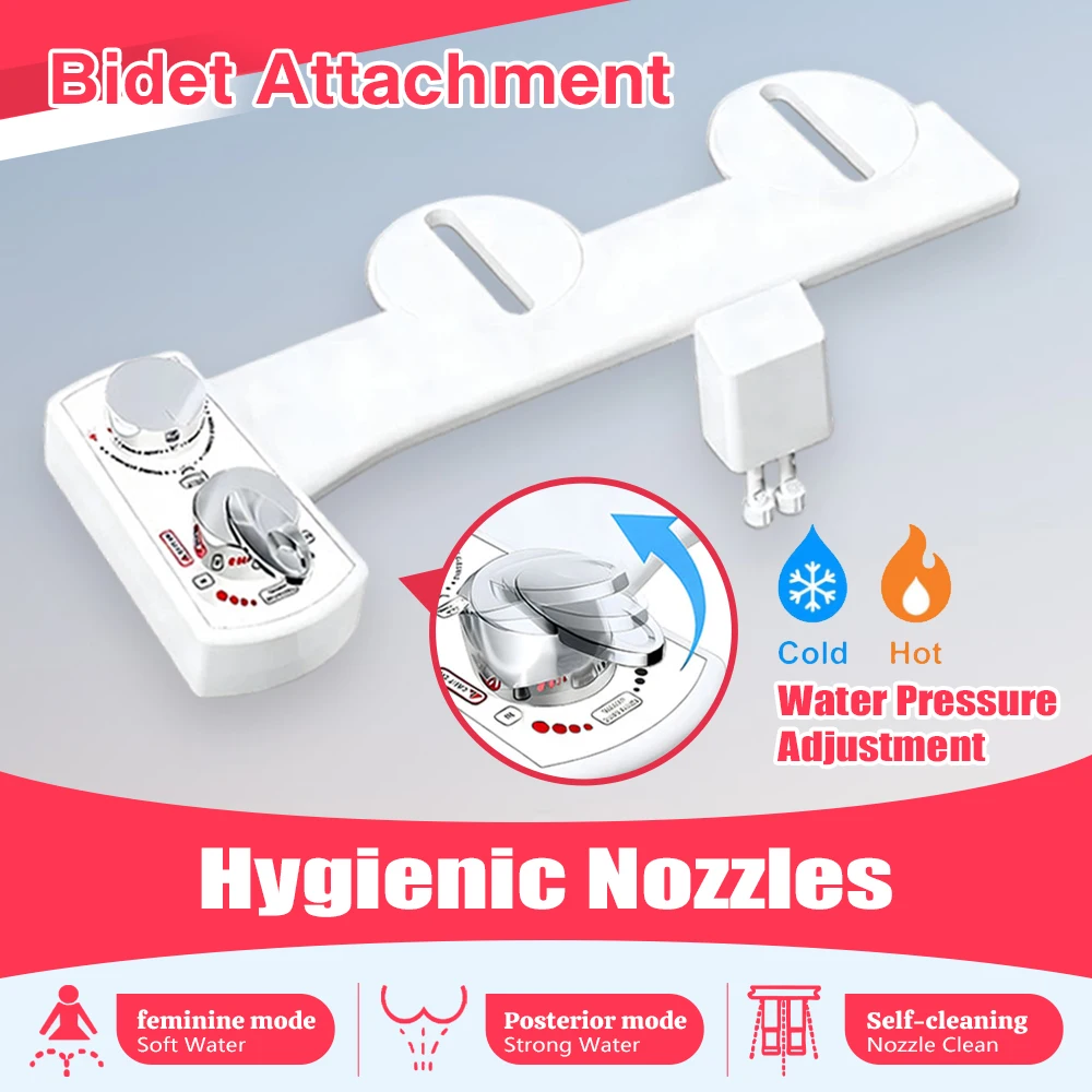 

Home Bidet For Toilet Bidet Attachment Dual nozzle Adjustable Water Pressure Self-Cleaning Toilet Seat Smart Toilet Accessories