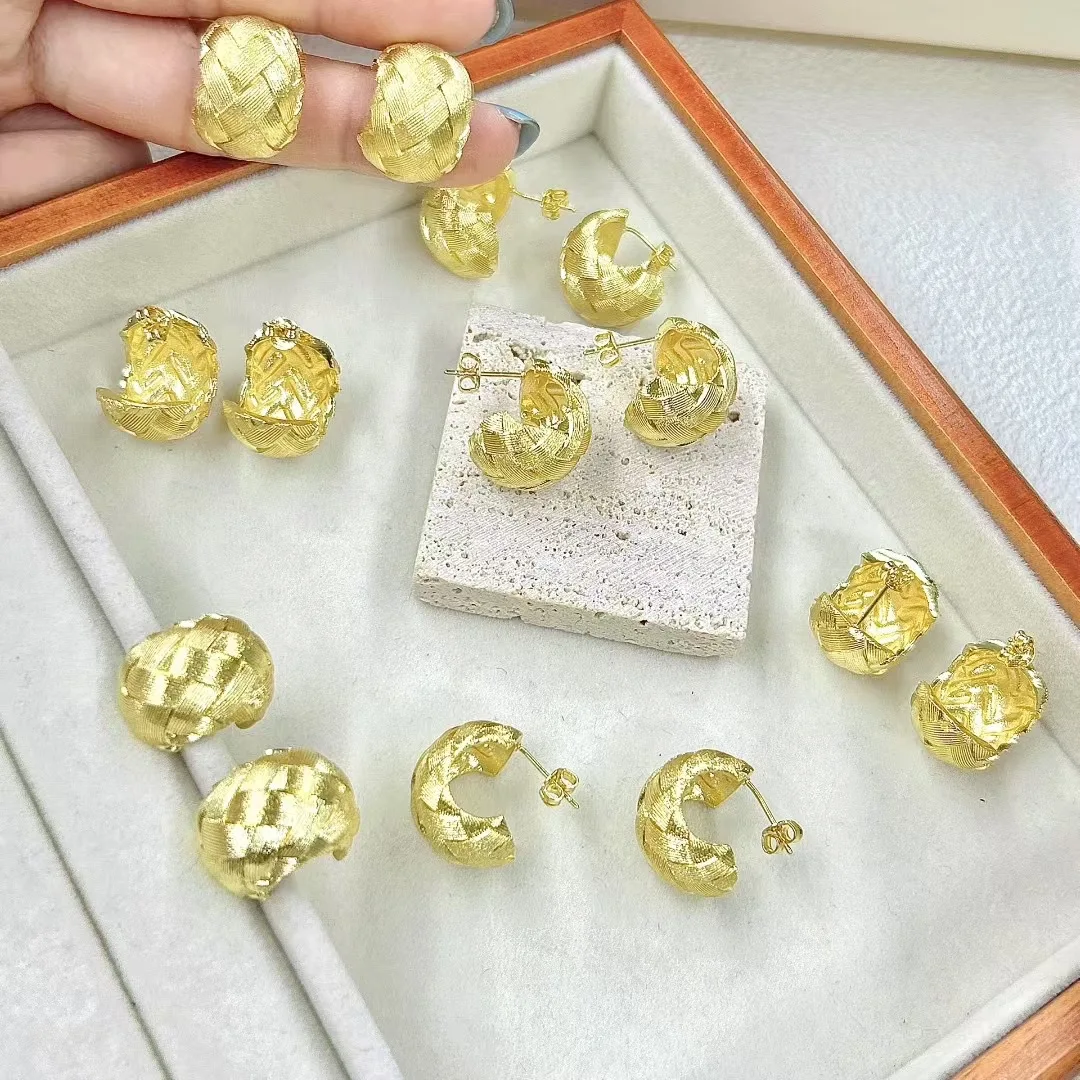 Персонализированные полукруглые серьги из меди, легкие и стильные