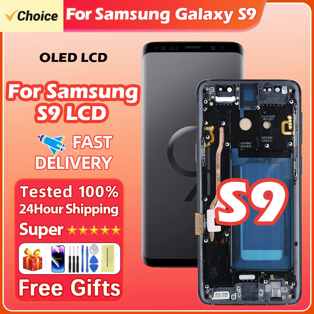 AA+ 100% Tested Display For Samsung Galaxy S9 LCD Display Touch Screen Digitizer +Frame For Samsung Galaxy S9 Screen Replacement