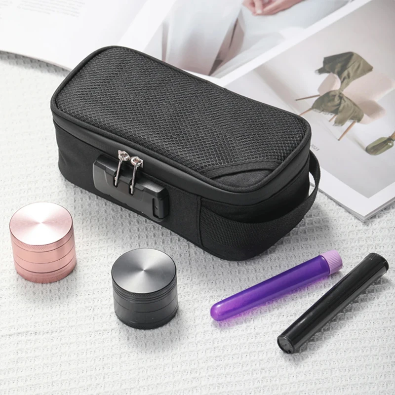 

Вместительная сумка с замком и активированным углем для устранения запахов, портативная сумка для трубок, дорожная сумка для хранения кабелей и данных-кабелей