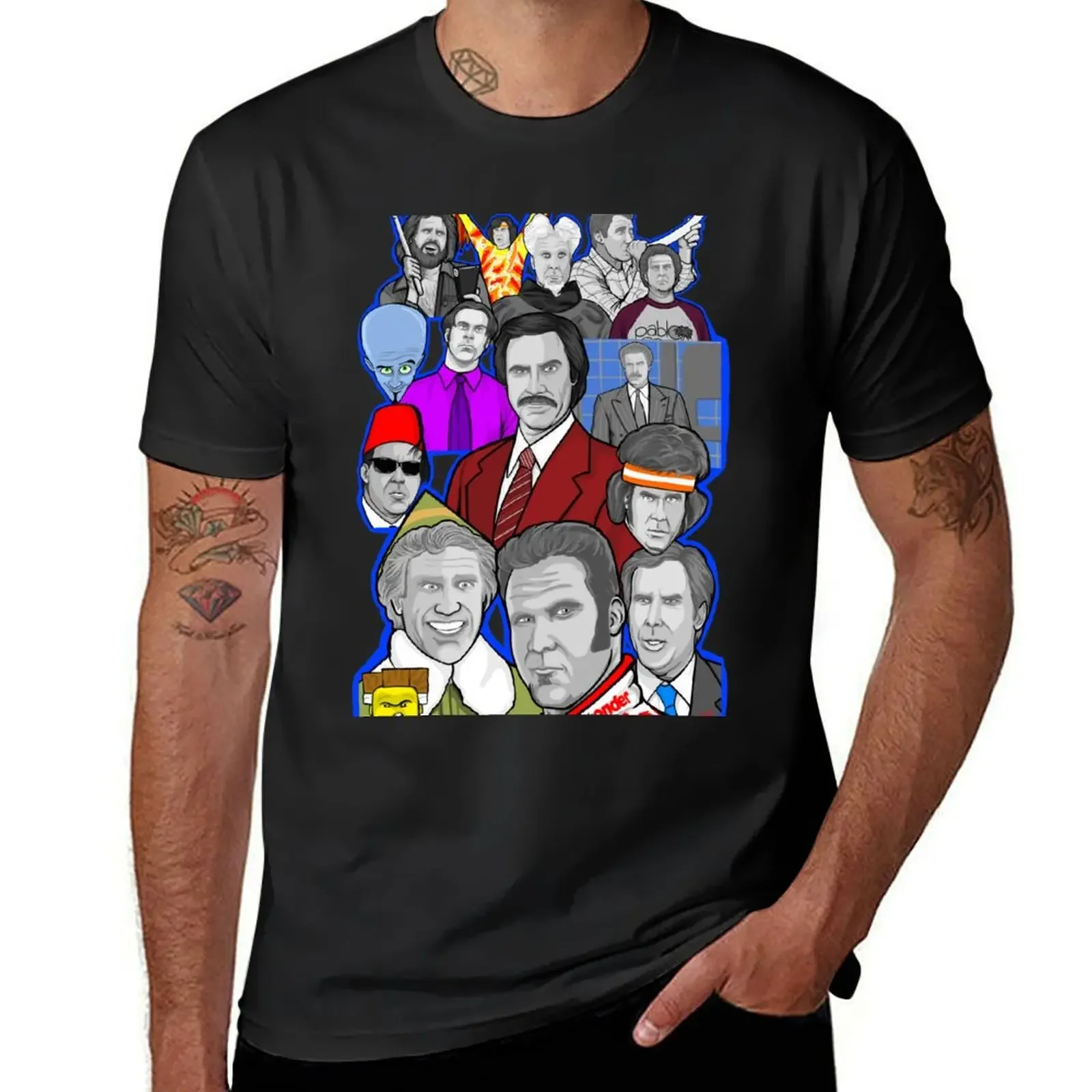 Will Ferrell collage art tribute T-Shirt anime t shirts Blouse man clothes clothes for men