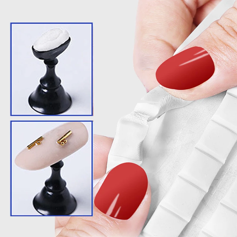 White Blue Nail Adhesive Clay Reusable Tacky Gel for Nail Art Practice Stand Display Holder False Tips Glue Manicure Tools