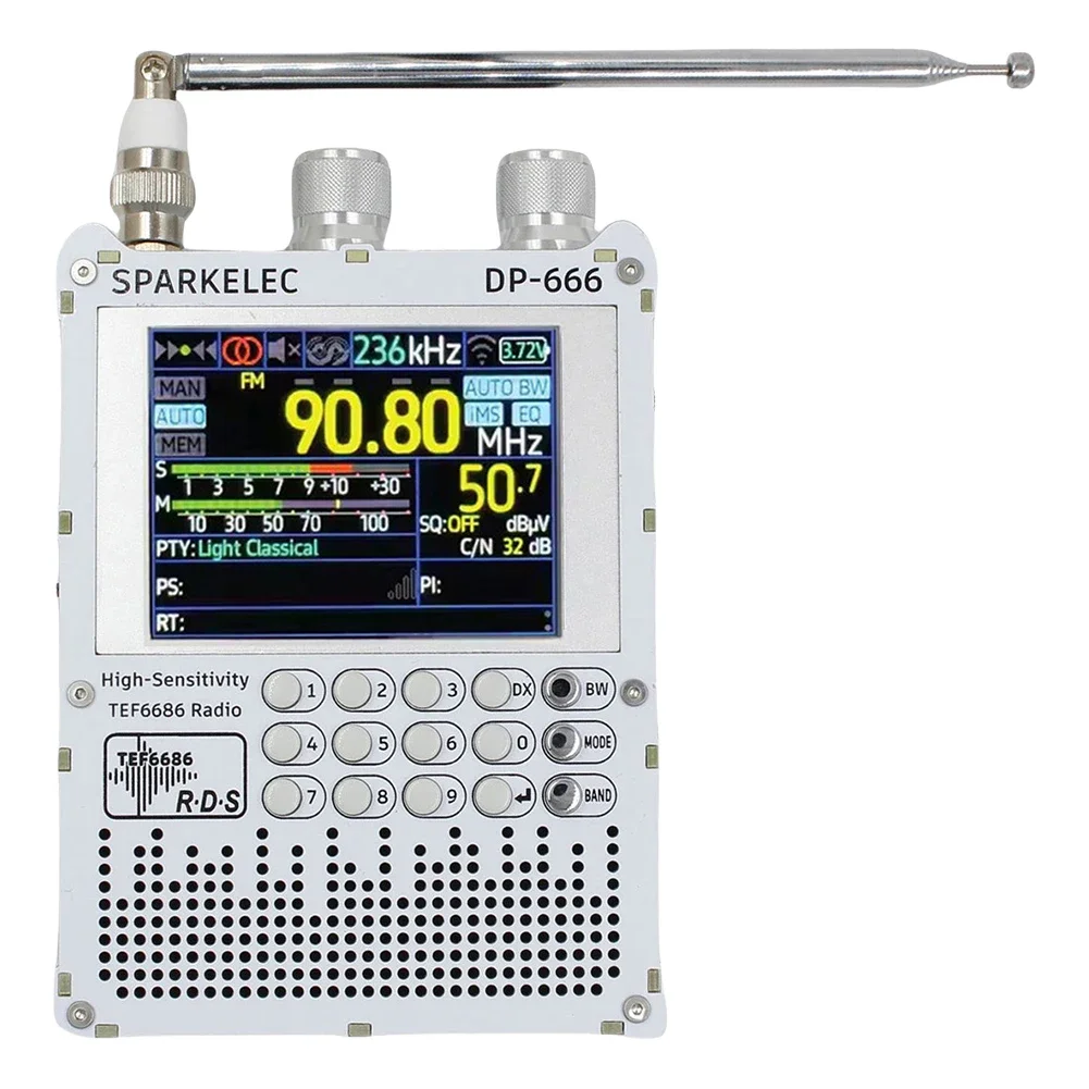Nieuwe DP-666 TEF6686 Radio Hoge Gevoeligheid Volledige Band FM AM LW MW SW Kortegolf ESP32 RDS 2.8 inch IPS LCD