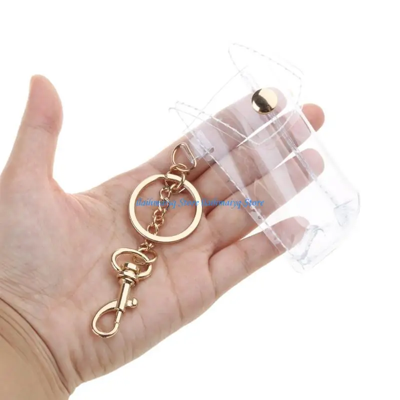 573B Clip-on Sleeve Chapstick Keychain Lipstick Holder Clear Lipstick Holder