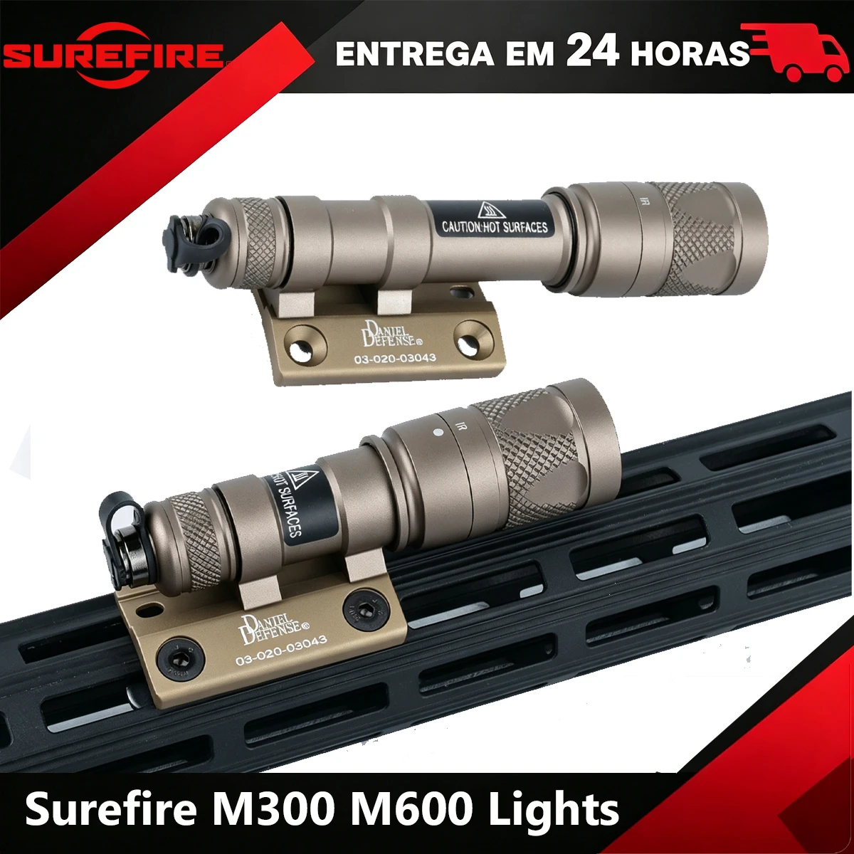 Lampe torche tactique SureFire M600C DANIEL DEFENSE, montage latéral sur rail MLoK, base de fixation CNC Keymod SF M300 M600, haute qualité.