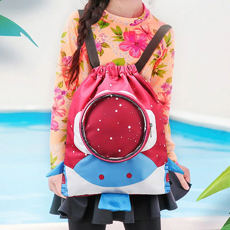 Children Swimming Backpack Sports Gym Bag Cartoon Wash Pack Waterproof Storage Bags Dry Wet Separation Beach Bag Travel Daypack