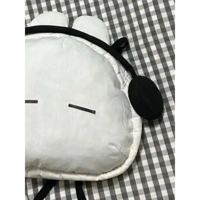 Kawaii Earphone Bunny Backpack For Women White Black Rabbit Head Shape Schoolbag Portable Large Capacity Travel Knapsacks