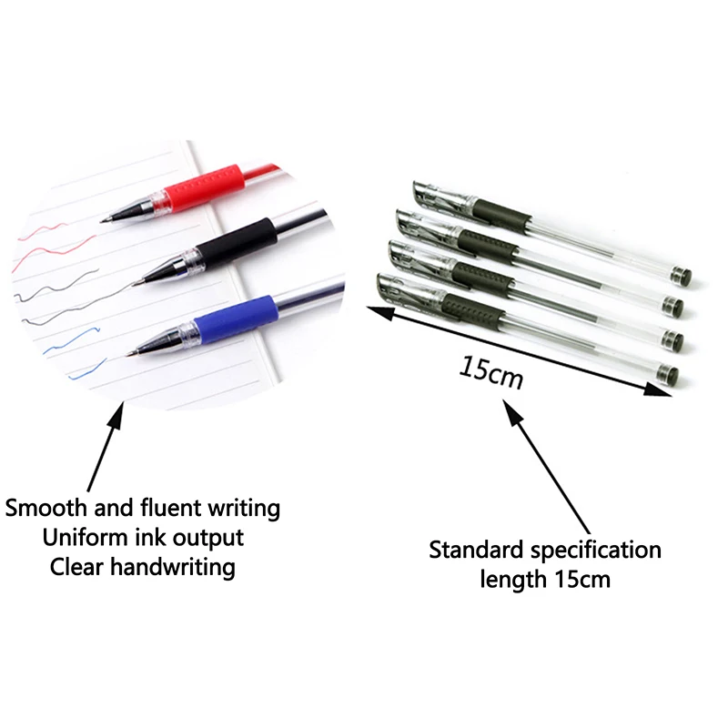 10Pcs 0.5mm Gel Pen Set Black Blue Red Ink Color Ballpoint Pen Writing Tool Students Office Stationery School Supplies