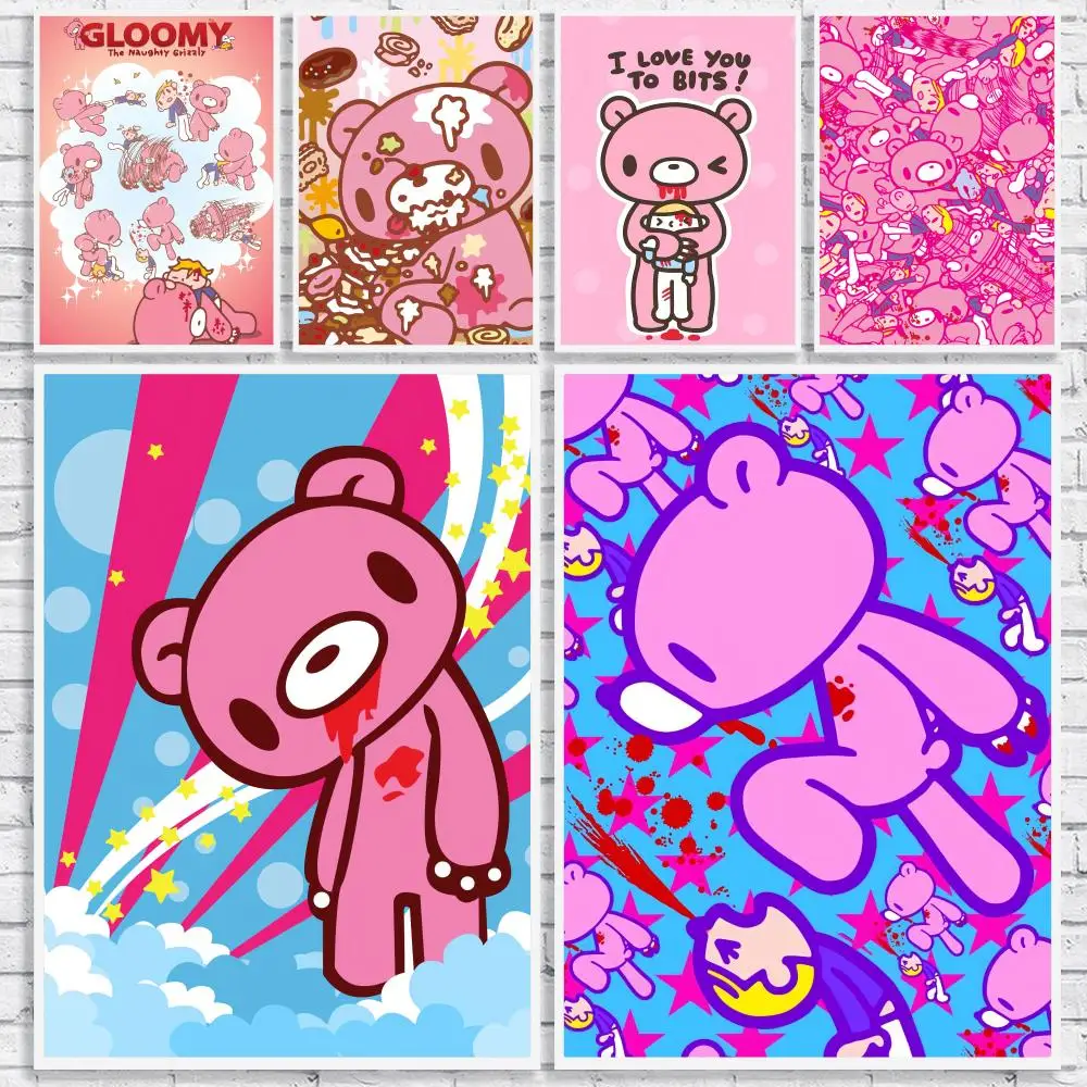 Gloomy Cartoon G-Gloomy Bear Poster Versatile HD Waterproof Wall Art Self-Adhesive Decor for Any Space Ideal Gift