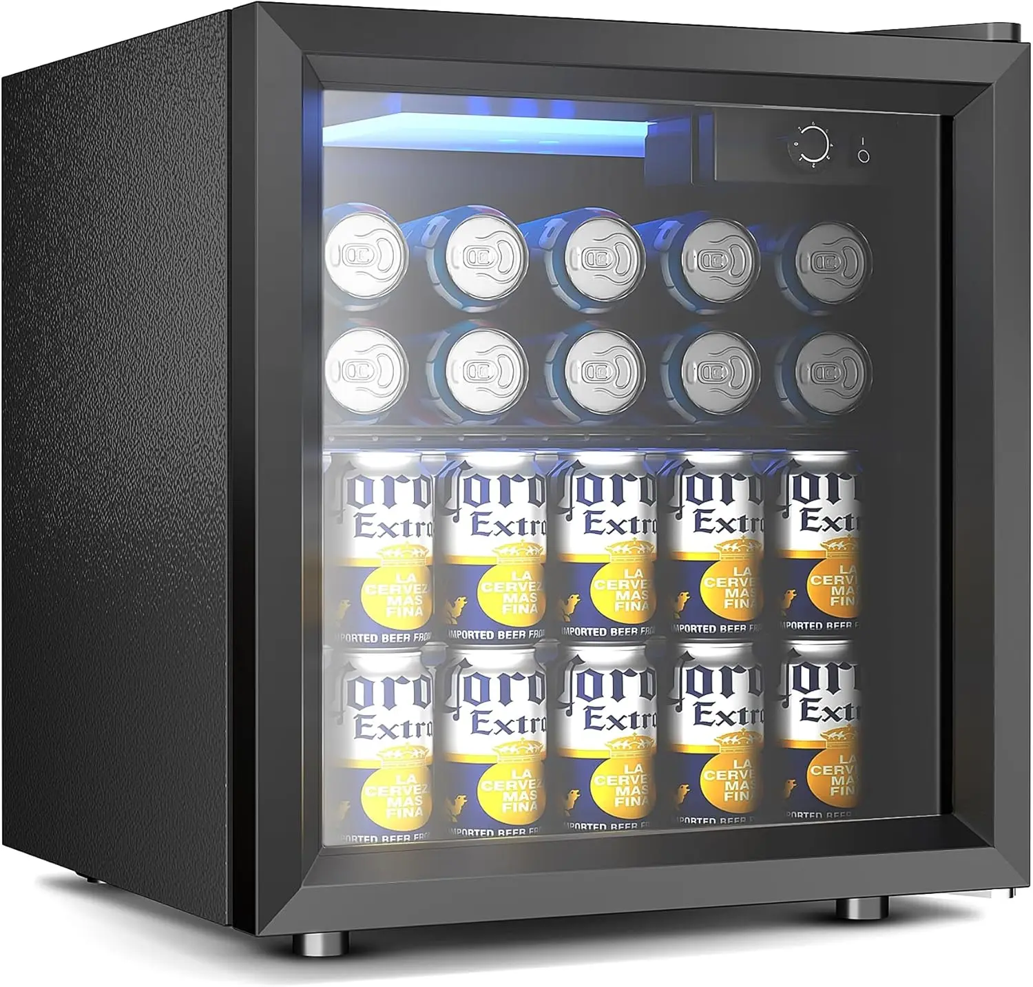 55 Can Beverage Refrigerator cooler-Mini Fridge Glass Door for Beer Drinks Wines, Freestanding Beverage Fridge