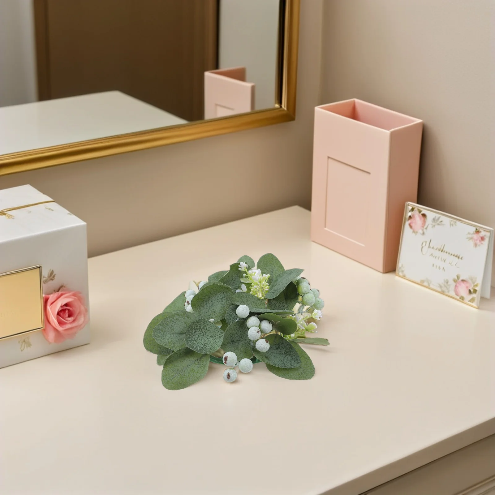 

6Pcs Artificial Eucalyptus Rings Spring Wreaths Greenery Centerpiece Farmhouse Party Wedding Decoration