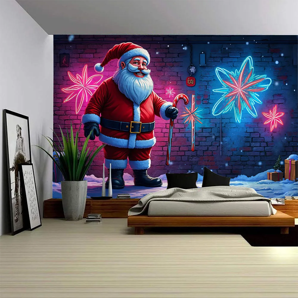 Santa Claus Festival Tapestry Christmas Spring Festival Celebration Atmosphere Home Decoration Wall Hanging Background Cloth