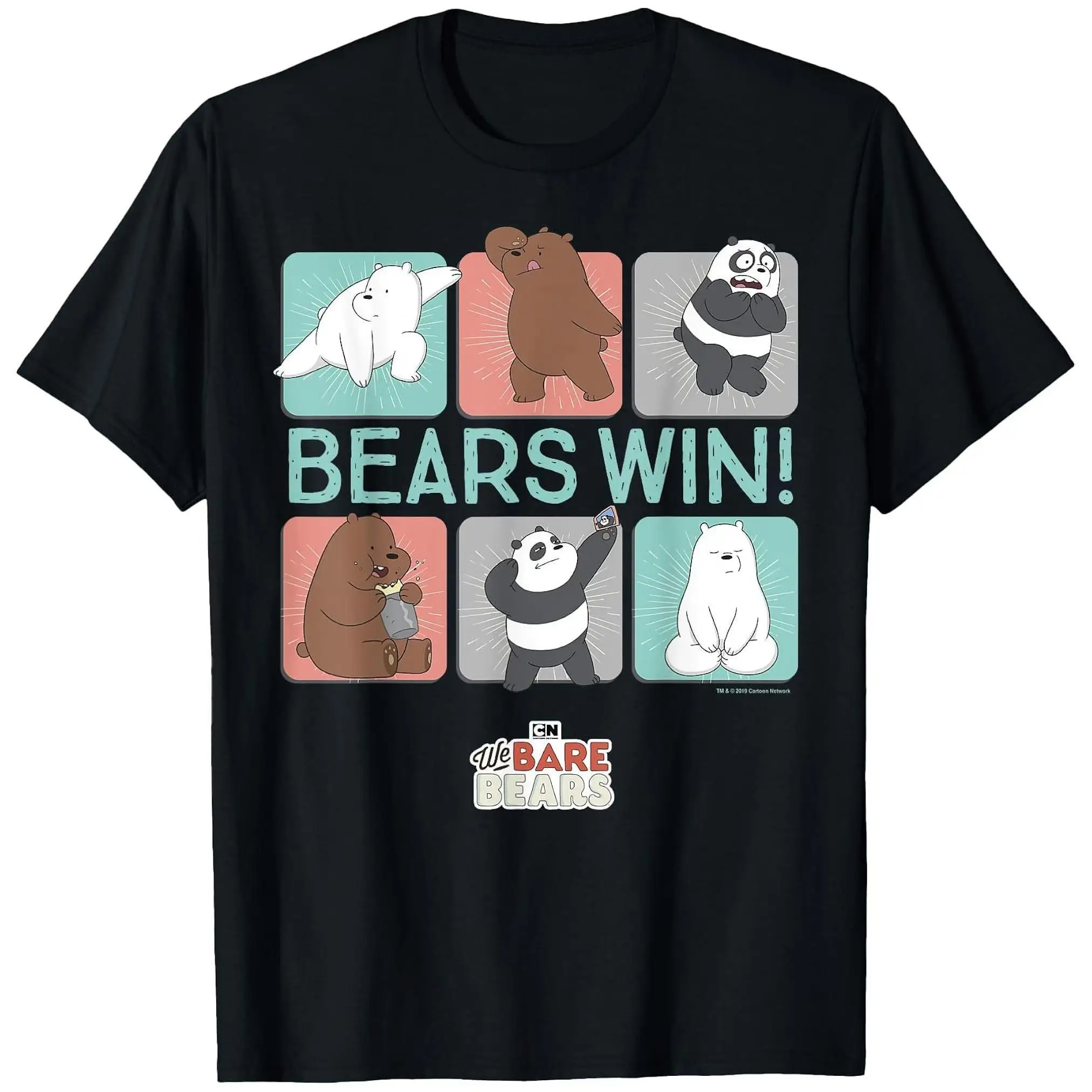 

We Bare Bears Графический принт Лето Осень Зима Хлопковые мужские и женские футболки с короткими рукавами Роскошный бренд для занятий спортом на открытом воздухе