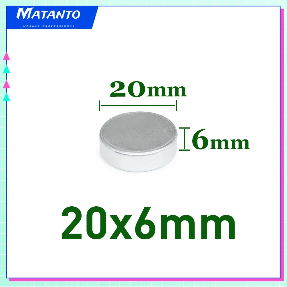 2/5/10/15/20/30PCS 20x6 Disc Powerful Strong Magnetic Magnets 20mm X 6mm Round  Neodymium Magnet N35 Permanent Magnet 20*6 mm