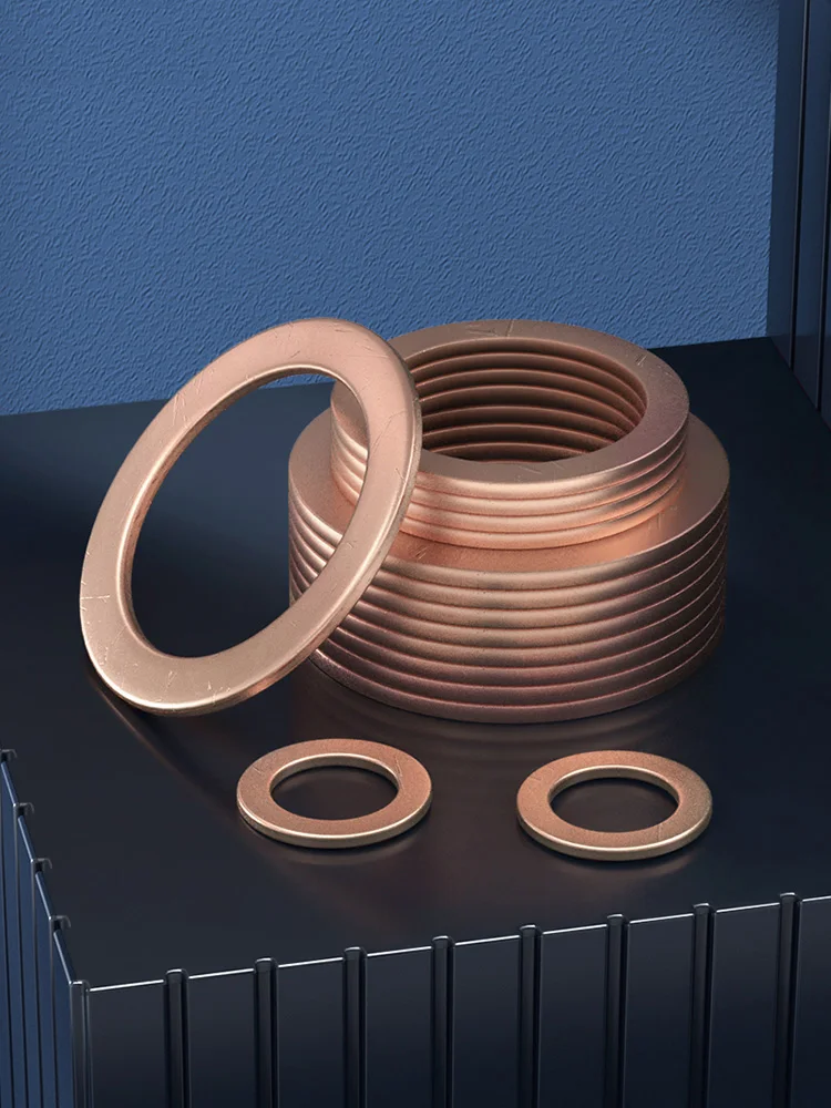 Solid Copper Washer M3 M4 M5 M6 M8 M10 M12 Sealing Ring Copper Flat Washer O Ring Gasket Flat Ring Seal Plain Spacer Washers