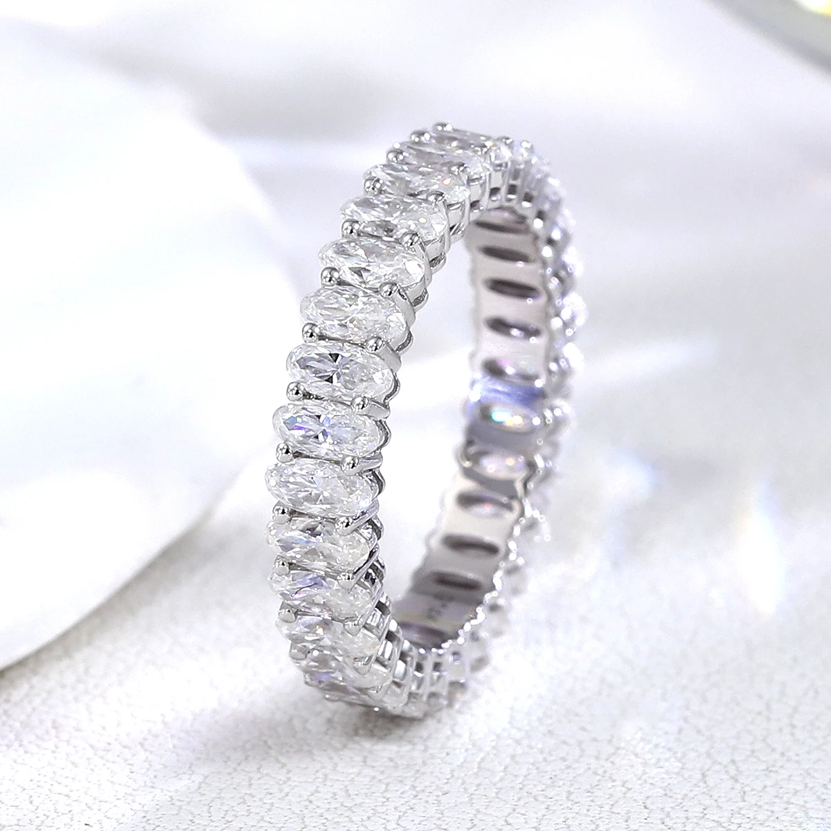 

Кольцо Provence Eternal из золота 10K с овальным муассанитом цвета D, на полной оправе, для повседневной носки, свадебные аксессуары, украшения для вечеринок, на заказ