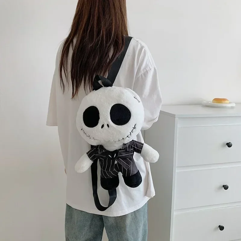 Jack Skellington Plush Children\'S Backpack The Nightmare Before Christmas Cartoon Doll Bag Kids Halloween Candy Backpack Gifts