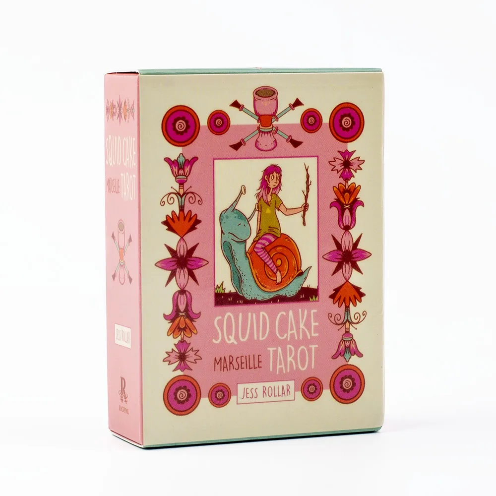 8.9*6.3cm Squid Cake Tarot 78 Card Deck with Knights Riding Creatures Quirky Faces And A Delicious Colour Palette