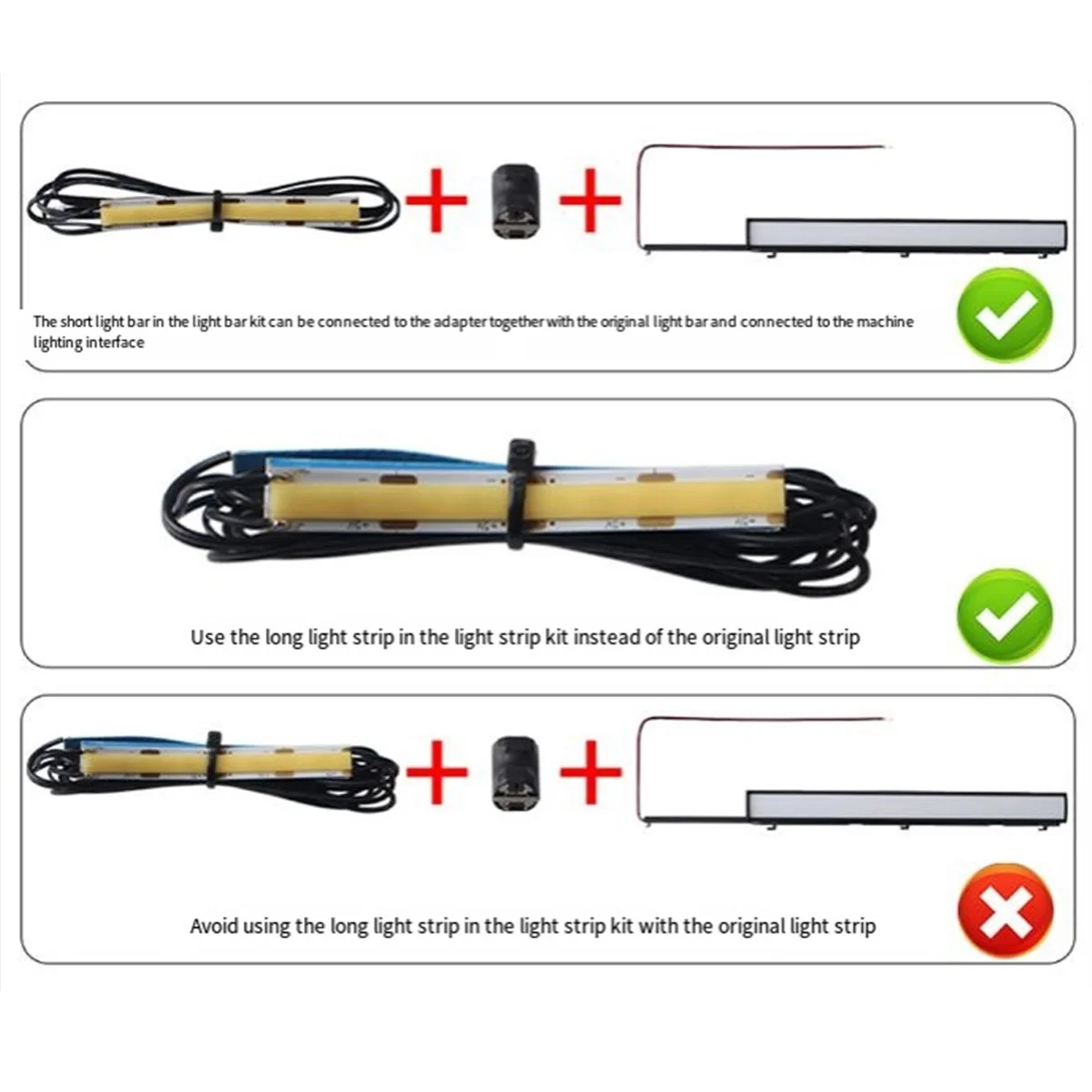 SEMOIC For X1 COB LED Strip Lights Kit Easy-to-Install Lighting Bar for Enhanced Illumination