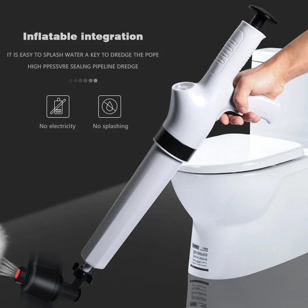 Toilet Sewer Dredge Clogged Remover Pipe Toilet Plungers Drain High Pressure Toilet Air Power Drain Blaster Tools Pneumatic Pump