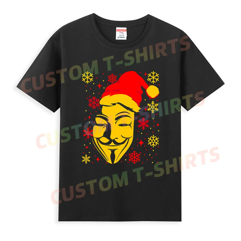 

2024 Anonymous T-shirt V for Vendetta Mask Shirt Men Christmas Gift Tshirt Top Tee