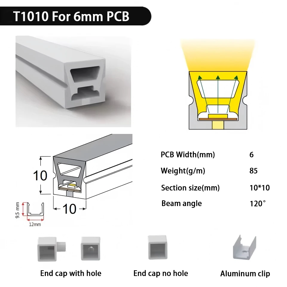 IP67 wasserdichte LED-Neon-Silikon-Lichtröhre, geeignet für 5 mm, 8 mm, 10 mm, 12 mm PCB WS2812B WS2811 5050 RGB-Lichtleiste – Detail 15
