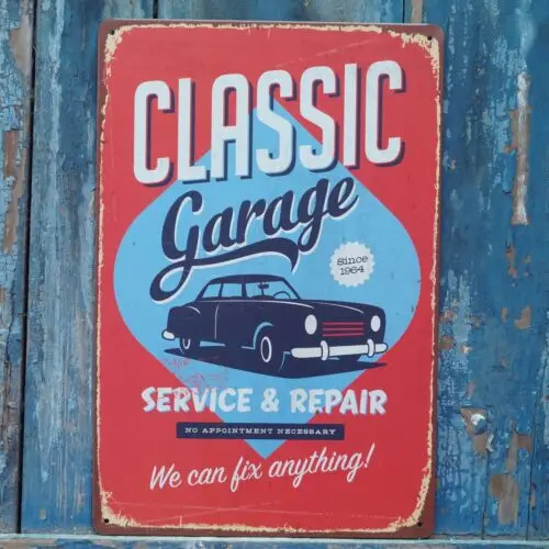 CLASSIC Car Garage Wall Plaque Poster Retro Metal Tin Signs SERVICE & REPAIR