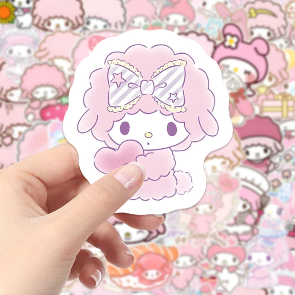 10/30/50/100 pçs kawaii meu doce piano dos desenhos animados adesivos bonito sanrio rosa ovelhas decalques diy diário papelaria decalques brinquedos