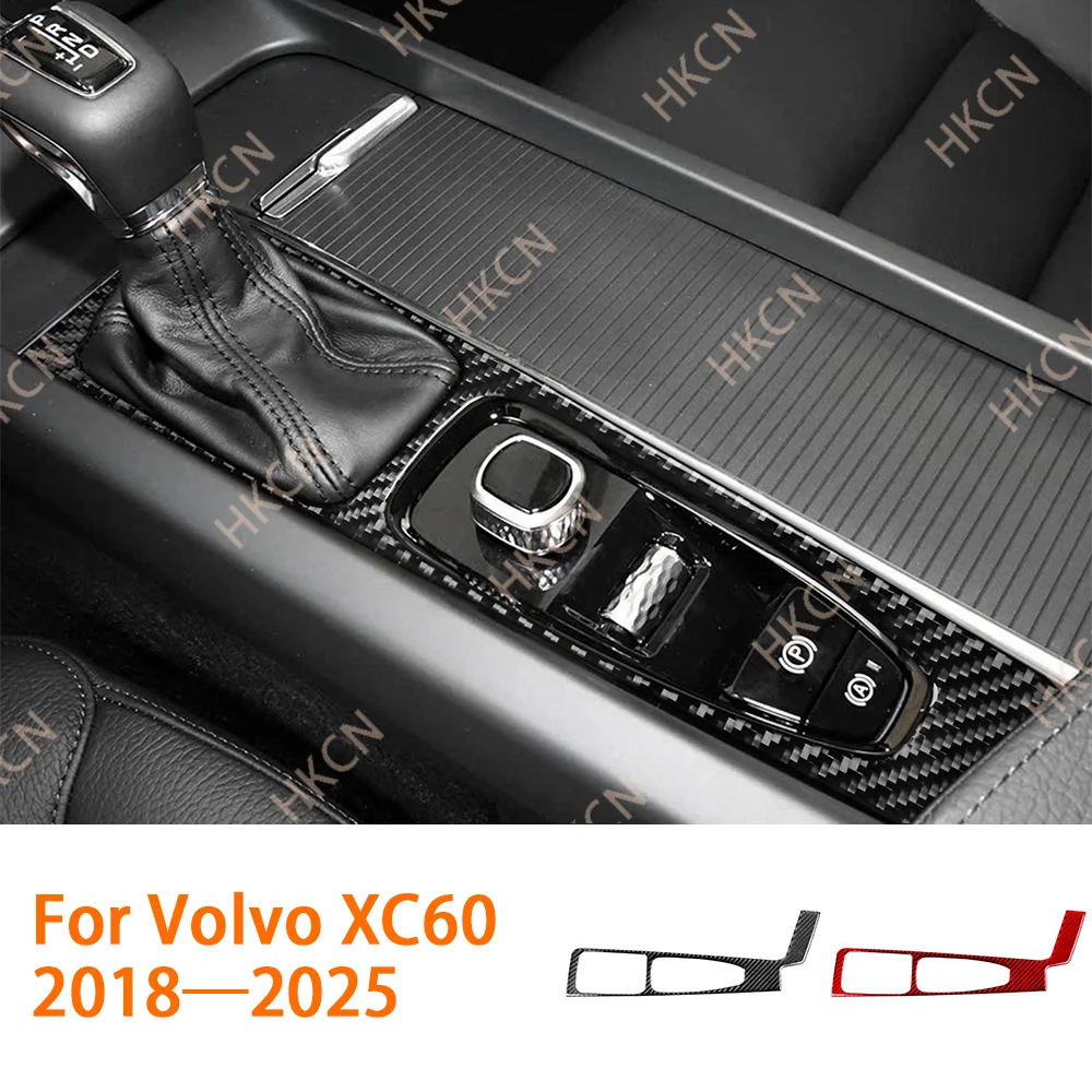 

Для Volvo XC60 2020-2025 автомобильные аксессуары из углеродного волокна, наклейка на центральную консоль, шестерни, панель переключения передач, отделка внутренних молдингов