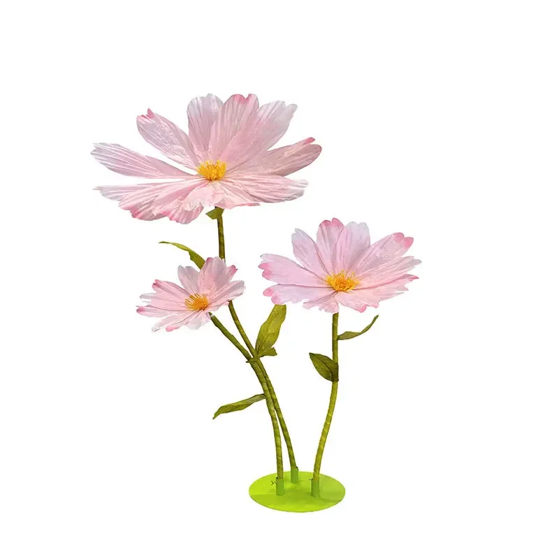 زهرة محاكاة الأقحوان، دعائم الزفاف، زهرة فنية ورقية كبيرة، زخرفة تزيين نافذة مركز التسوق #1