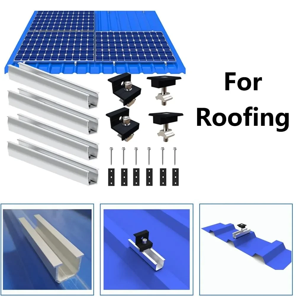 

4 комплекта зажимов для солнечной панели, алюминиевые монтажные кронштейны на крыше солнечной батареи, центральный зажим для солнечной панели, комплект монтажного оборудования, универсальный 30-35 мм