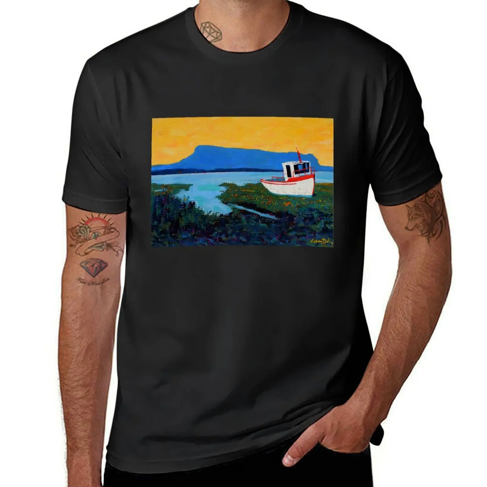 Boat, Benbulben (County Sligo, Ireland) T-Shirt sweat customs design your own quick drying mens graphic t-shirts hip hop