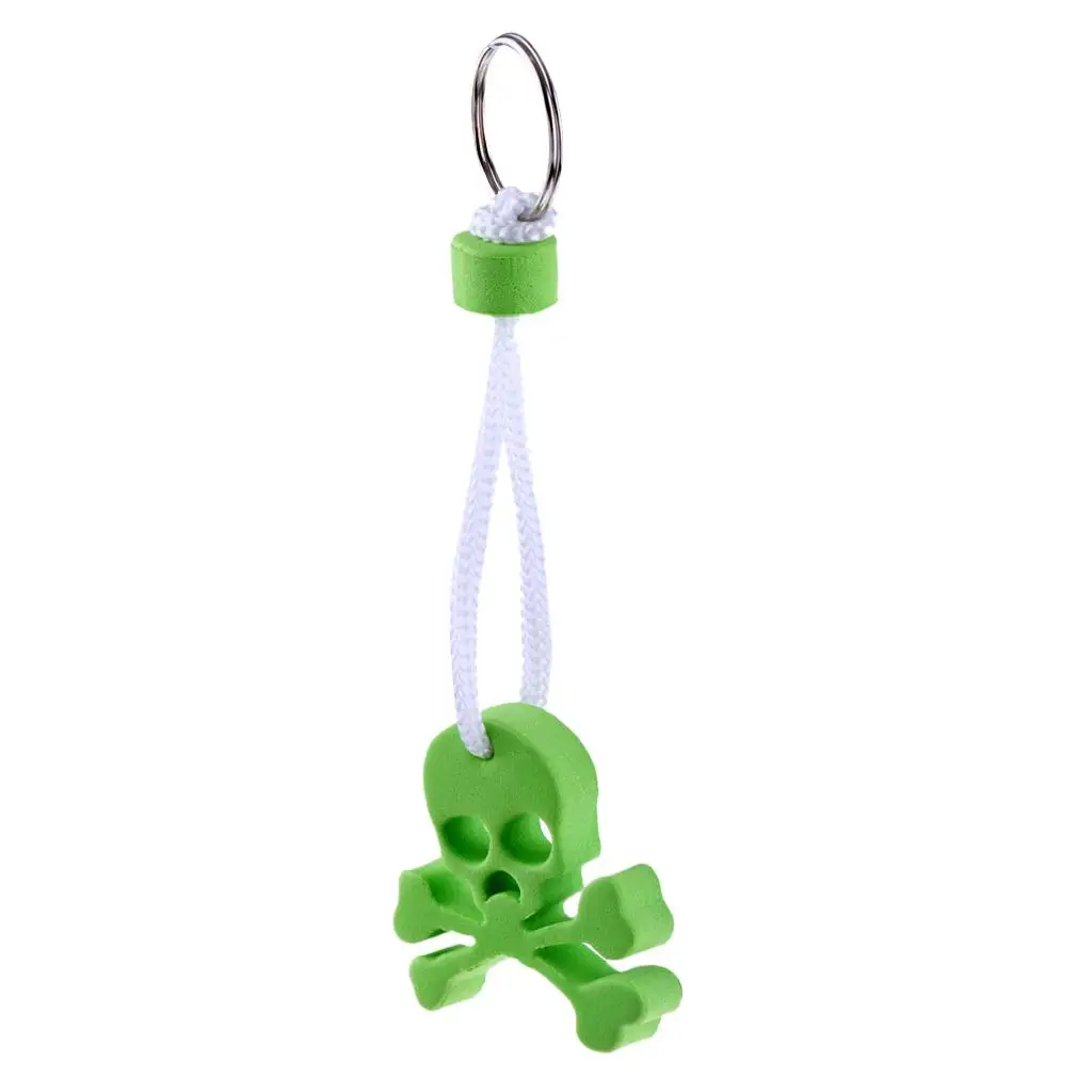 

Floating Skull Keyring EVA Green Skeleton Key Chain Marine Boat Accessories Water Sport Safety for Kayak