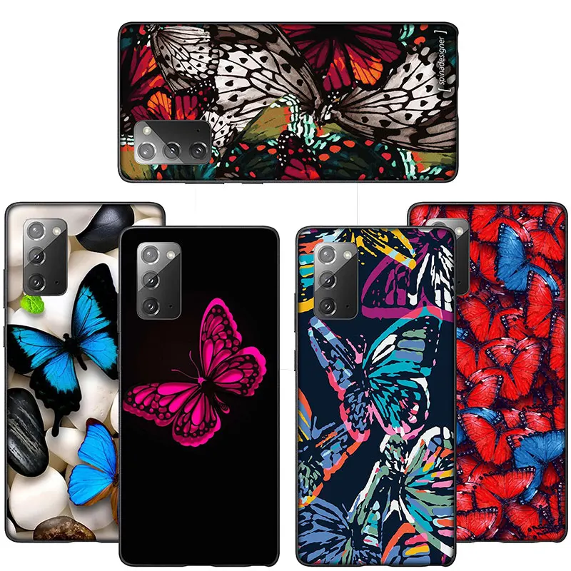 SO34 Butterfly Blue Red Cover Phone Case for iPhone 16 15 14 13 7 8 Pro Max Mini Plus