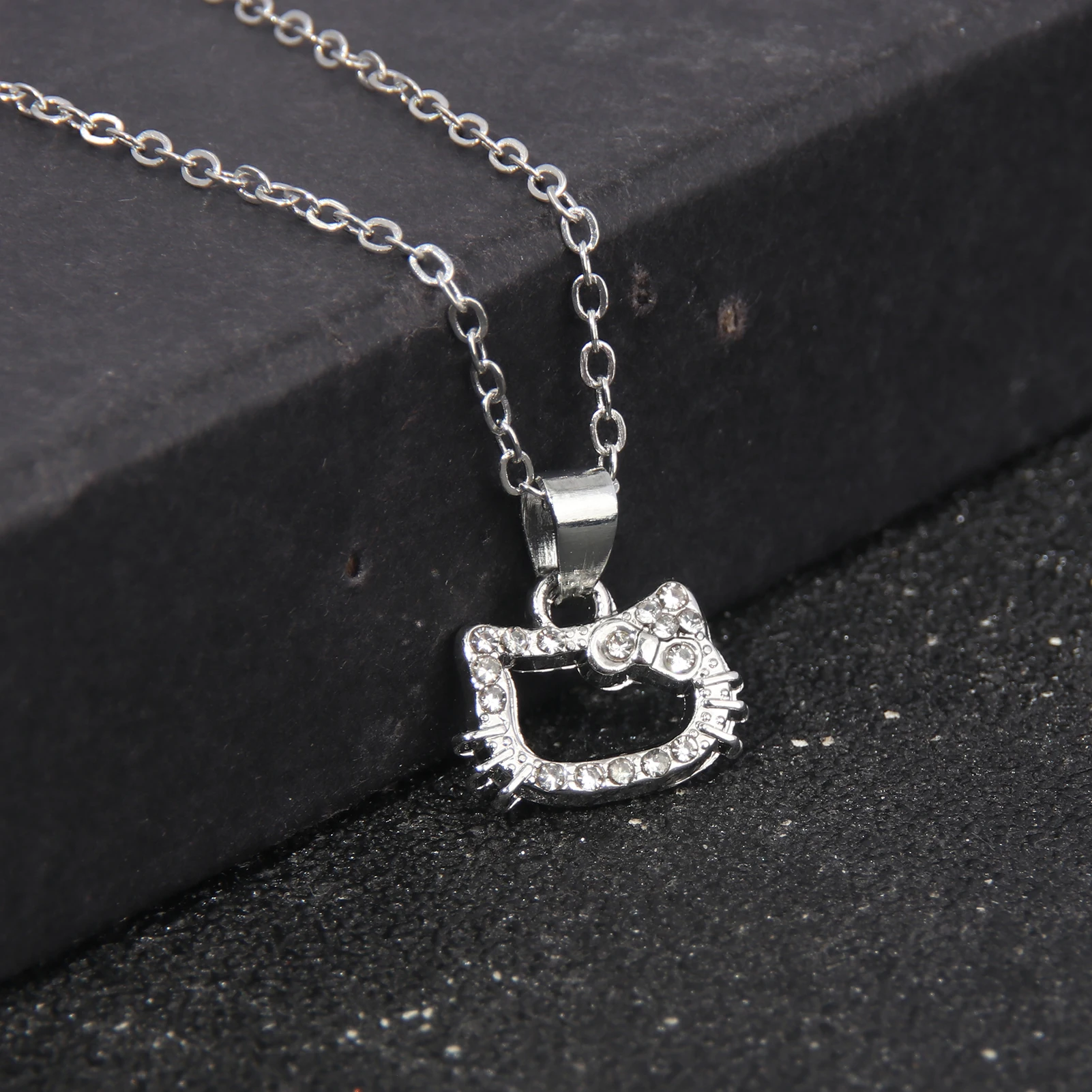 أنيمي الكرتون سانريو مرحبا كيتي قلادة قلادة الأزياء القوس لطيف القط قلادة للنساء مجوهرات اكسسوارات الهدايا #3