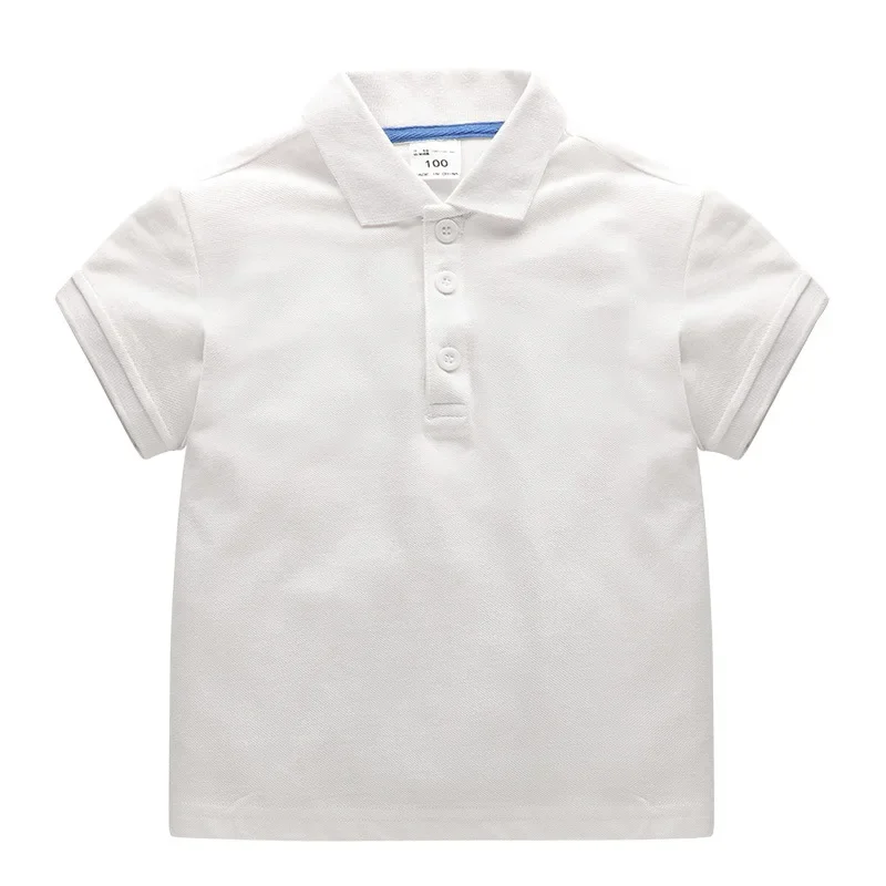 European and American Style Children Sports T-shirt 2023 Summer Solid Color Short Sleeves T-shirt Boys Girls Cotton Polo Shirts