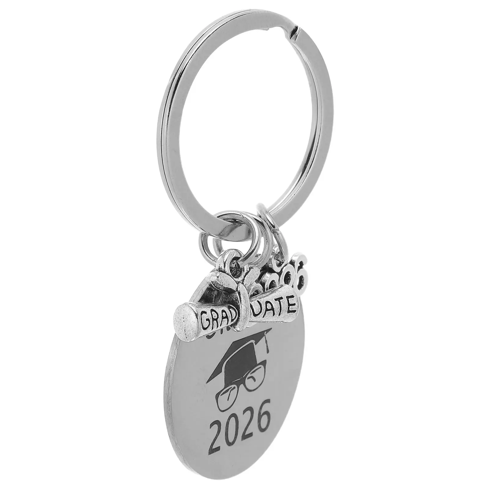 Class of 2026 Graduation Keychain Stainless Steel Graduation Keepsake Commemorative Keyring Academic Achievement Party Favor